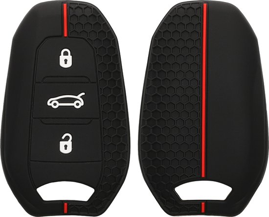 Peugeot 3-knops klapsleutel TPU-sleutelhoes (7008) - Autosleutel.nl