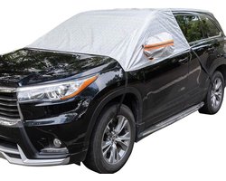 Voorruitafdekking - auto - winter - voorruitafdekkingbevestiging Opvouwbare hoes Autovoorruit voor tegen sneeuw, ijs, vorst, stof, zon - zilver - voor de meeste auto's en SUV's - Aluminiumfilmcomposiet spunlace katoen - 230*148cm