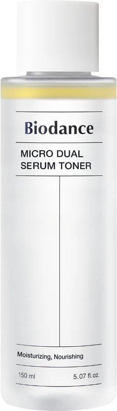 Fles Biodance Micro Dual Serum Toner met witte dop, 150 ml.