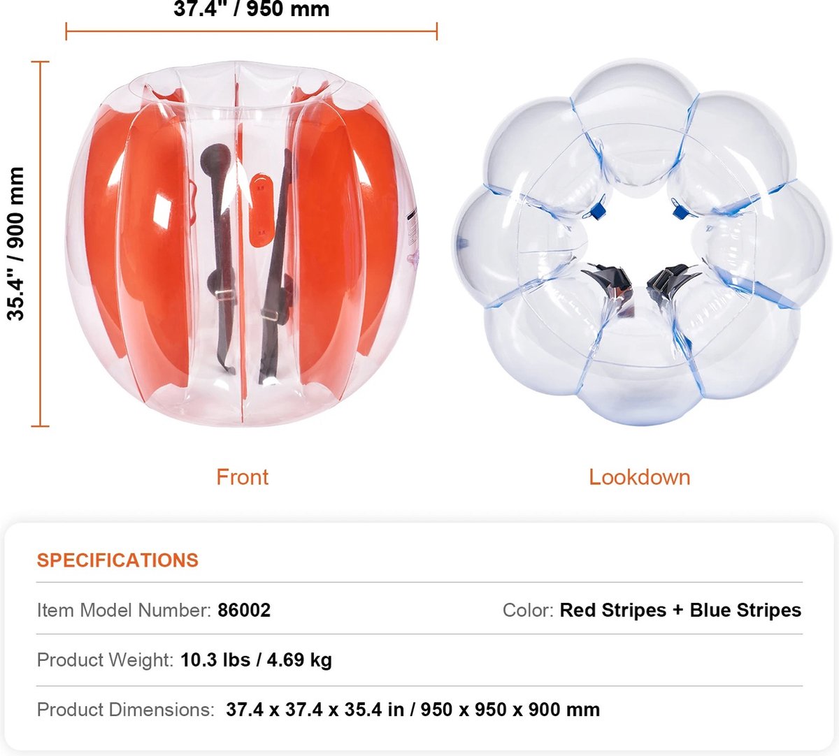 Vectorzorbing-voetbal Het Teken Van De Bumperbal Twee Opblaasbare Zorb