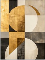Affiche 90x120 cm - Abstrait - Goud - Grijs - Formes - Géométrique - Posters - Décoration Décoration murale chambre - Décoration murale salon
