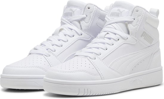 PUMA Puma Rebound V6 Mid Jr Unisex Sneakers - PUMA White-Cool Light Gray