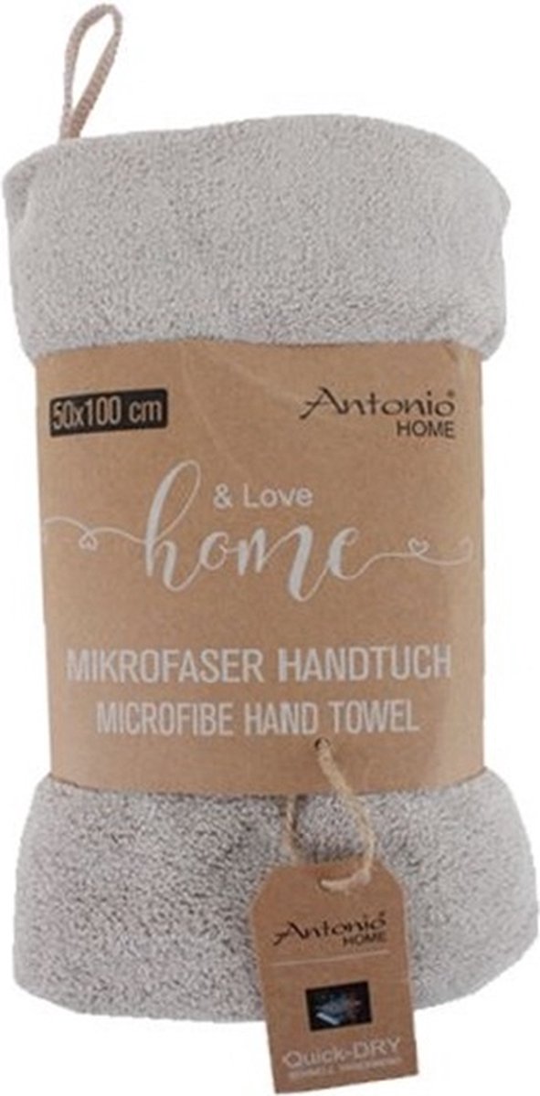 Microvezel handdoek 50x100 cm – Zachte sneldrogende handdoek - Beige