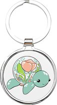 Akyol - Porte-clés tortue - tortue - Amoureux des animaux - Tortue de mer - tortue terrestre - animaux marins - animaux océaniques - tortue verte - sauver la tortue - tortue - animal de compagnie - porte-clés tortue - 4 x 7,5 CM