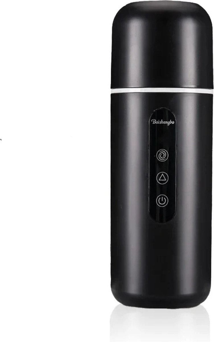 MensStore Mini Waterkoker - Reis Waterkoker - Draagbare Waterkoker - 3-in-1 Waterkoker, Thermosfles En Drinkbeker - 420ml - Zwart