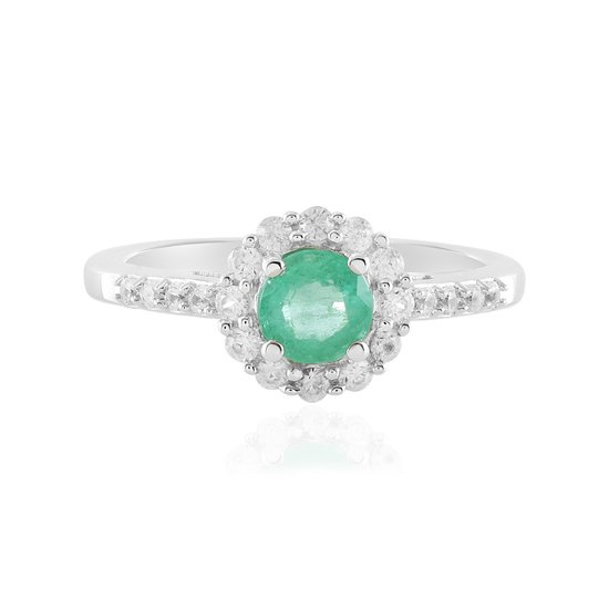 Vintage zilver groene smaragd mannen ring maat 9 - België
