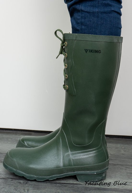 Vislaarzen -Regenlaarzen - Groene veter laars - maat 44 - werklaars - Rubberen laars - Landford veter laars - laarzen - Vis laars - werk laars - kado heren -