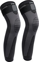 U Fit One 2 Stuks Been Compressie Brace met Band - Been Verband - Knee Sleeves - Beenwarmers - Sport ondersteuning - Zwart - Maat XXL