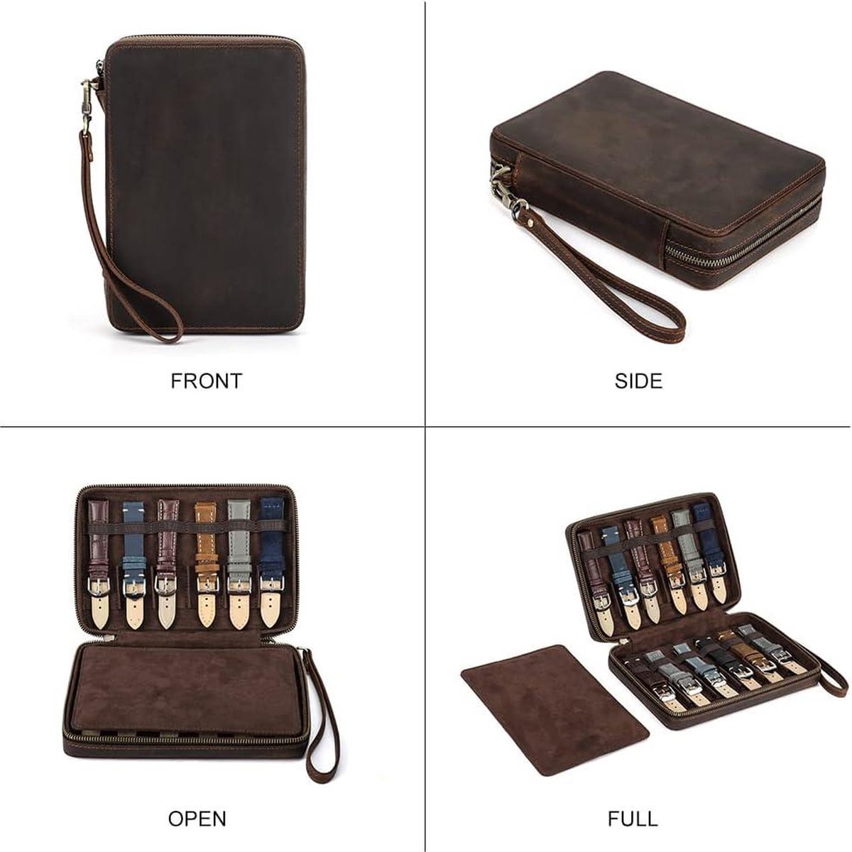 SIMBOOM Horlogeband Organizer Bag, Uitbreidbare horlogeband draagtas morsbestendig nylon bevat 20 horlogebanden Opbergtas Case Pouch voor de meeste maten horlogebanden, horlogeband pin of horloges, grijs