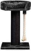 RHRQuality Krabpaal Voor Grote Katten - Chartreux – 80 cm Hoog – Met Extra Dikke 20 cm Sisalpaal - Luxe Ligbak van ⌀60 cm – Blackline Donkergrijs