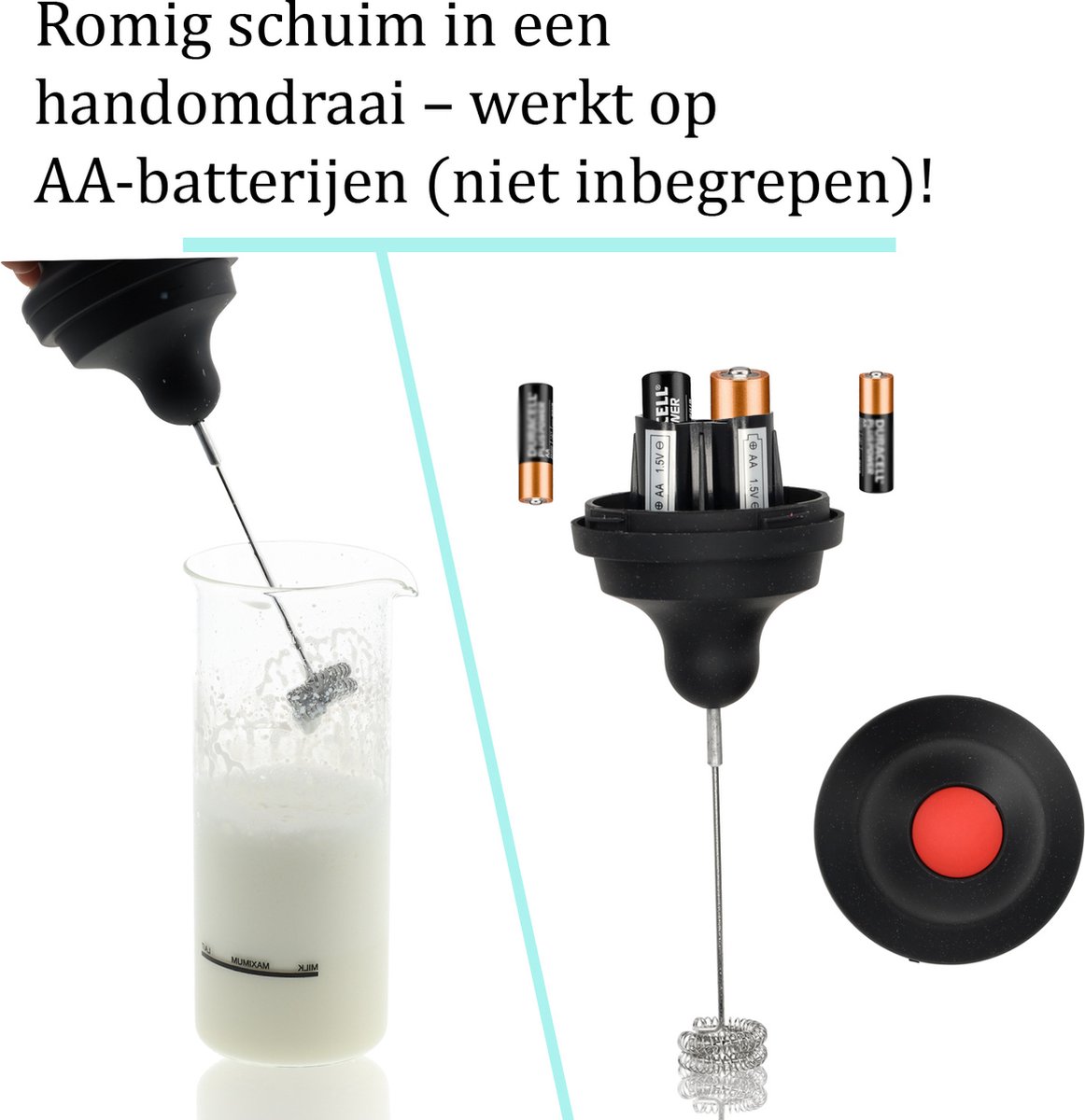 Elektrische Melkopschuimer RVS – Draadloos en BPA-vrij – Voor Warme en Koude Melk – Latte en Cappuccino Schuimer – Met Anti-Aankoek Glaskan — cadeau in Kookcadeaus - foto 3