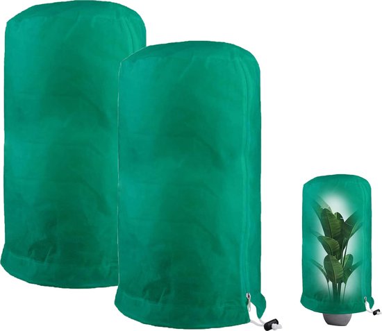 Plantenhoes Tegen Vorst - 2 Stuk - Plantenhoes - Vliesdoek Tegen Vorst - Beschermhoezen Planten - Plantbescherming - Beschermhoes Winter Boom/Plant - 80x100cm - Anti-Vorst Beschermhoes Planten - Winterhoes - Duurzaam - Ritssluiting - Uv-Doorlatend