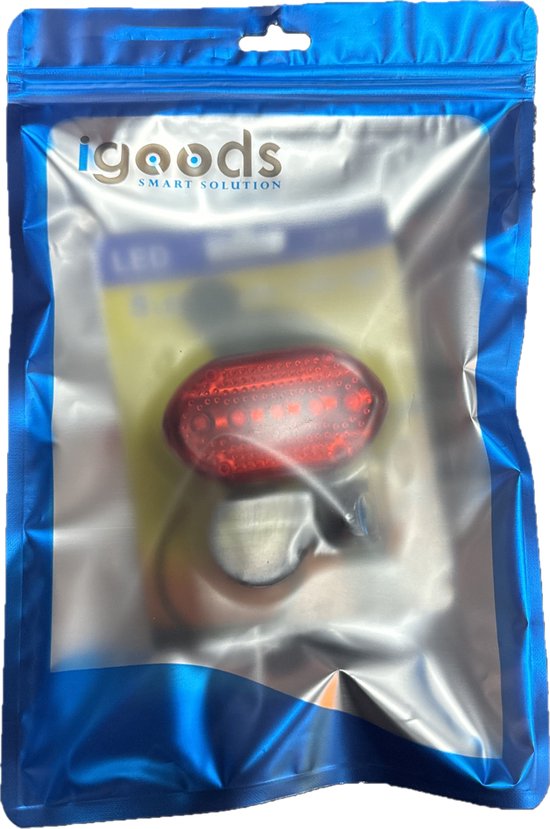Igoods Fietslamp - Fietsverlichting Achter - Achterlicht - Achterlamp - LED Verlichting - 5 LED Lampjes - Rood — afbeelding 4