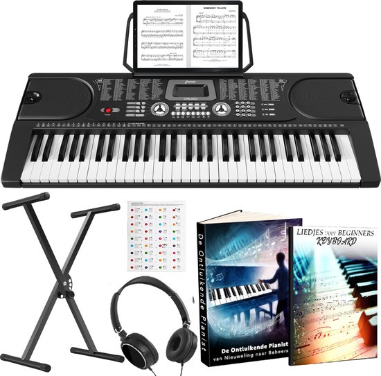 Finesse Keyboard Piano - Statief & Accessoires - 61 Keys - Digitale Piano - Elektrische Piano - Kind
