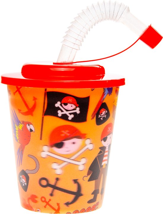 30 stuks beker met rietje en deksel bulk, 680 ml plastic