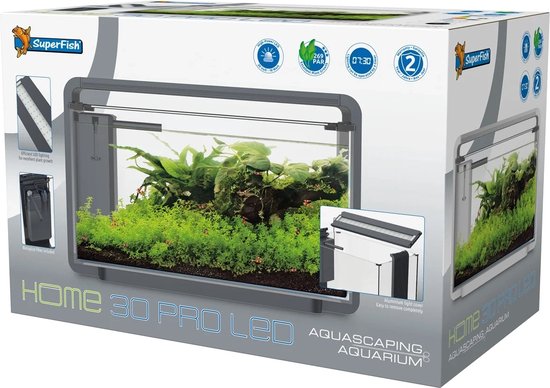SuperFish Home ProLED 30 Aquarium Zwart | 25L | 46,5 x 25 x 28,5 CM