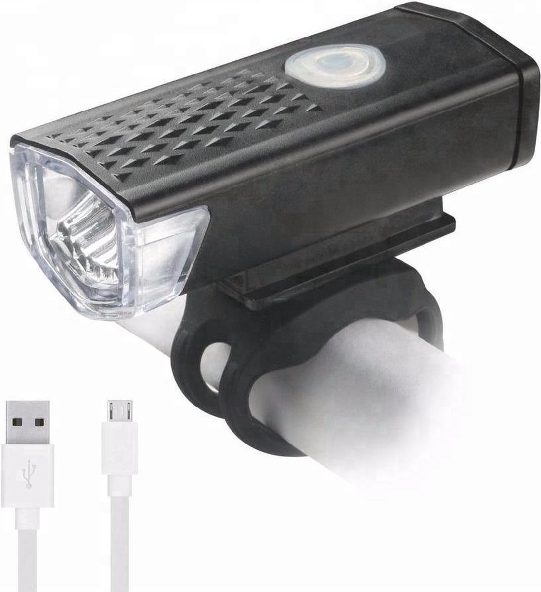 New Age Devi - Waterdichte oplaadbare fietslamp - 400 lumen - USB-kabel inbegrepen - Zwart