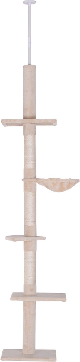 Kattenboom - Katten klimmuur - Complete set - Krabpaal - Huisje - Ladders - Plateaus - Katten klim wand - Krabpaal muur - Klimmuur kat - Krabpaal voor grote katten - Beige
