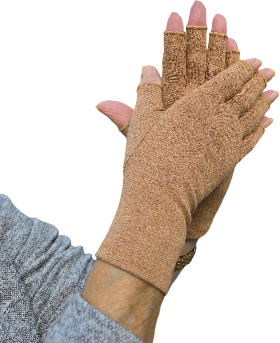 Goedkoopste Therapeutische handschoenen | Extensso® | Nude | Maat M | De enige echte | Compressie Handschoenen | 44 cotton, 44 polyester, 12 spandex