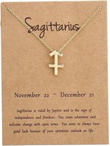 Collier Bixorp Stars Sagittaire / Sagittaire - Collier couleur or sur carte cadeau - Constellation / Pendentif Zodiac