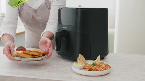 Heteluchtfriteuse XXL Air Fryer 9L - Heteluchtfriteuse Met Groot Kijkvenster Friteuse Zonder Olie Met Led Touchscreen 8 Programmas Shake Modus Gelijkmatig Koken 1800 W Receptenboek