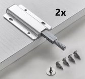 TLVX 2 stuks Sterke Magnetische Druksnapper - Push To Open sluiting - Magneetsluiting - Zinaps Kastdeur magneet - Deurbuffer – Greeploos kastdeuren en lades openen en sluiten - Deursluiting - Deuropener - Keukenkast - Keukenlade - Greeploze sluiting