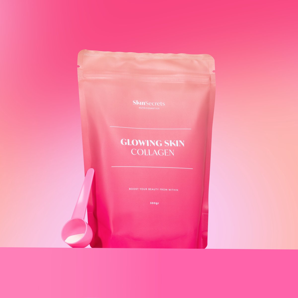 Goedkoopste SkinSecrets - gehydrolyseerd collageen poeder 300 gram - geproduceerd in België - Glowing Skin Collagen