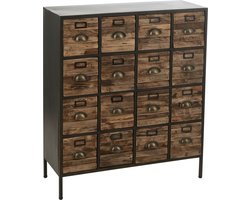 J-Line kast 16 Schuiven - hout/metaal - bruin