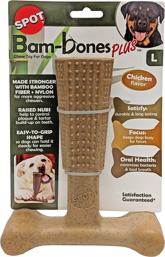 Spot Bam-Bones Easy Grip Chicken - Veilig Hondenkauwbot - Large