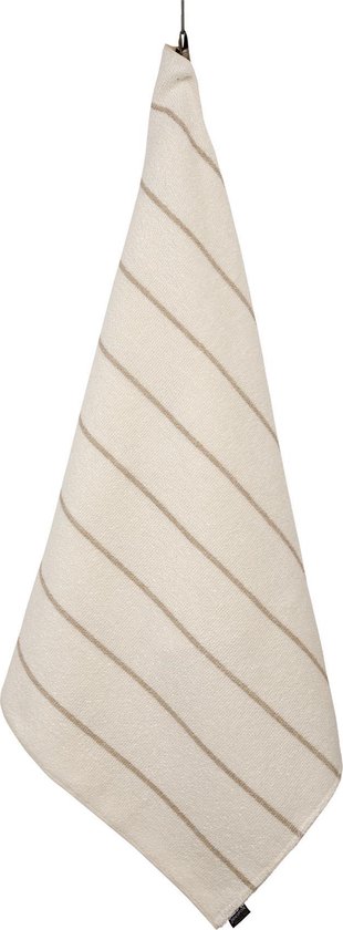 Jokipiin - Linnen sauna handdoek - wit met streepje - 75 bij 150 cm