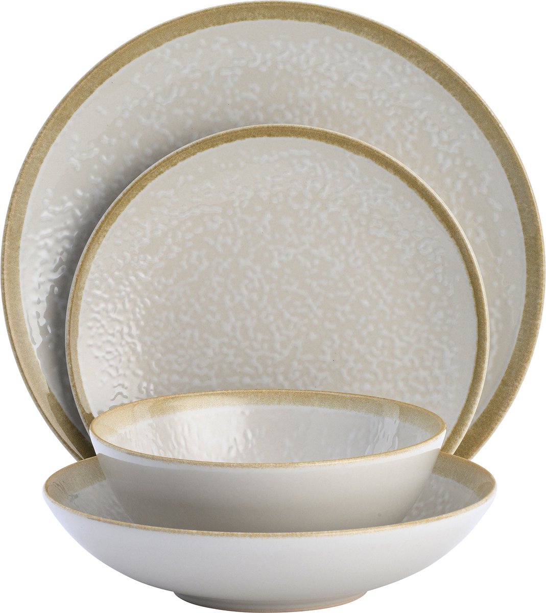 Lite-Body Serviesset - Beige Wit - 6 persoons - 24 delig - Bordenset - Ontbijtborden - Dinerborden - Diepe borden - Kommen - Servies - Vaatwasser en Magnetronbestendig - Chic en Trendy — afbeelding 2