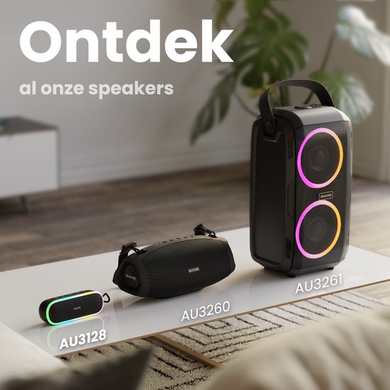 Auronic Bluetooth Speaker - Draadloze Muziek Box - 10 uur lang muziek luisteren - Extra Bass - Zwart