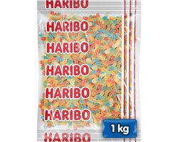 Haribo Rainbow worms - zuur snoep in fruitsmaken - 1kg zak