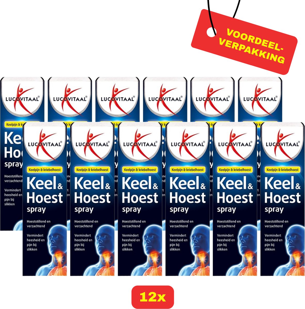 Goedkoopste 12x Lucovitaal Keel Hoestspray 12x 20 ml - voordeelverpakking!