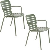 Zuiver Vondel Tuinstoel Armleuning Groen - Set van 2