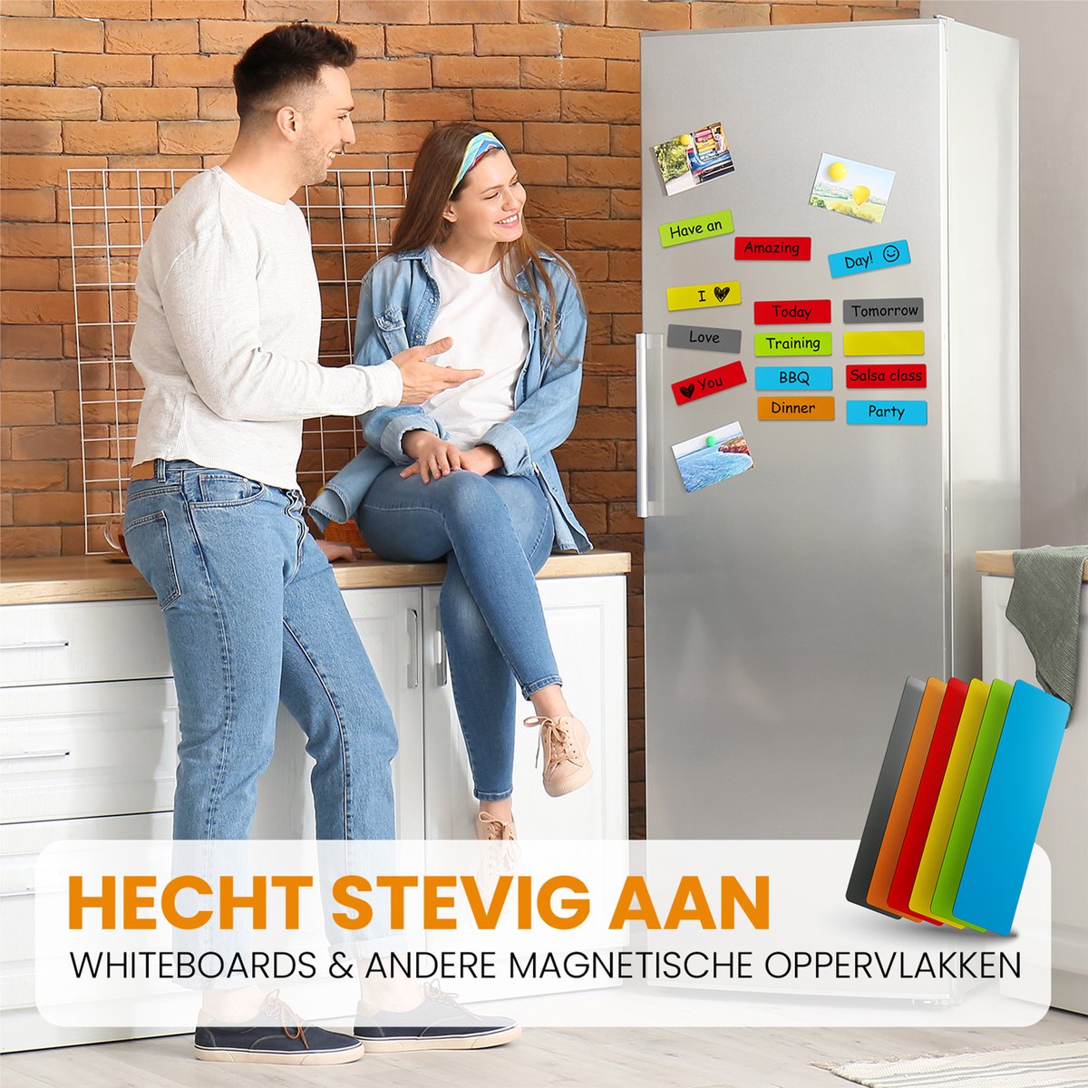 ATWAM Scrum Magneten - 60 stuks - Voor Whiteboard, Magneetbord, Memobord of Magnetisch Tekenbord – Herschrijfbare Magneten op Koelkast - Kanban - 7,5 cm Breed x 2,5 cm Lang - 6 Kleuren — afbeelding 5