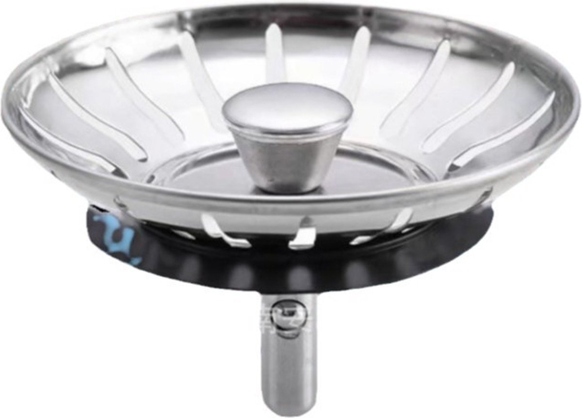 Goedkoopste Gootsteen zeef - afvoerstop - gootsteen stop - Afvoerstopper Korfplug Zeef - Gootsteenstop voor Afvoer Wasbak - Afvoerplug - 78mm - RVS - zilver