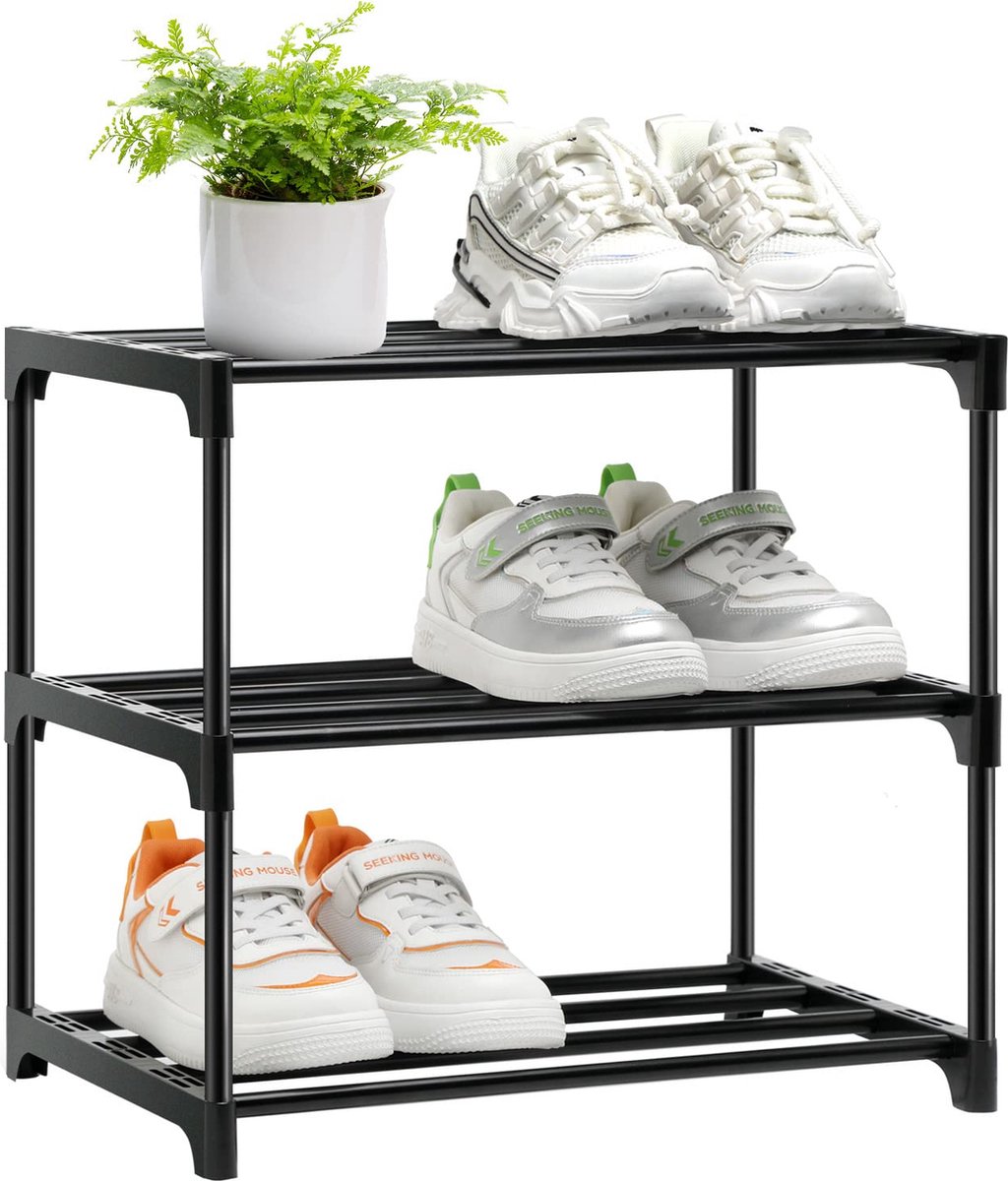 La'Moussawi ® Slim en Stapelbaar Schoenenrek met 3 Niveaus voor Diverse Opbergbehoeften