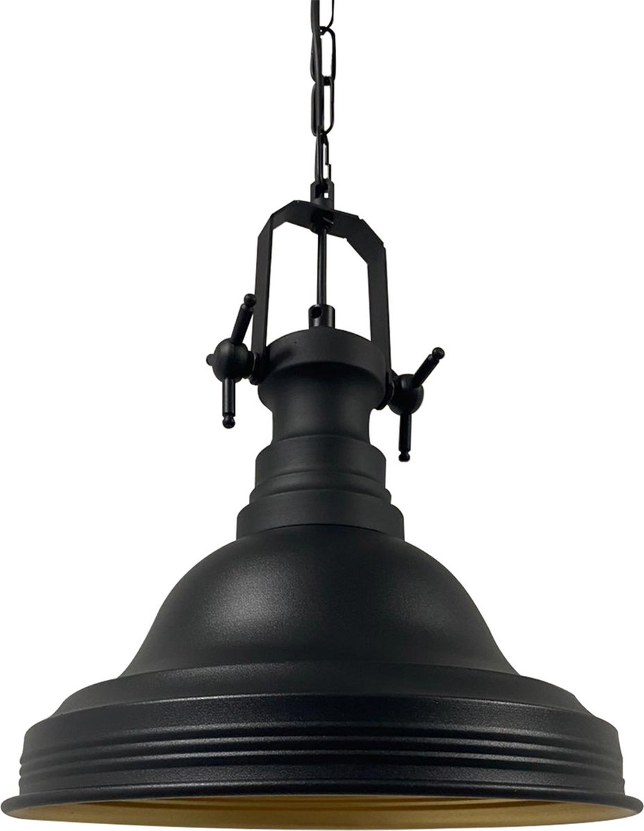 Bamyum Hanglamp Ulmete Vintage 1XE27 Fitting Decoratie Ø30 cm Antieke Plafondlamp Woonkamer Plafondlamp - Zwart