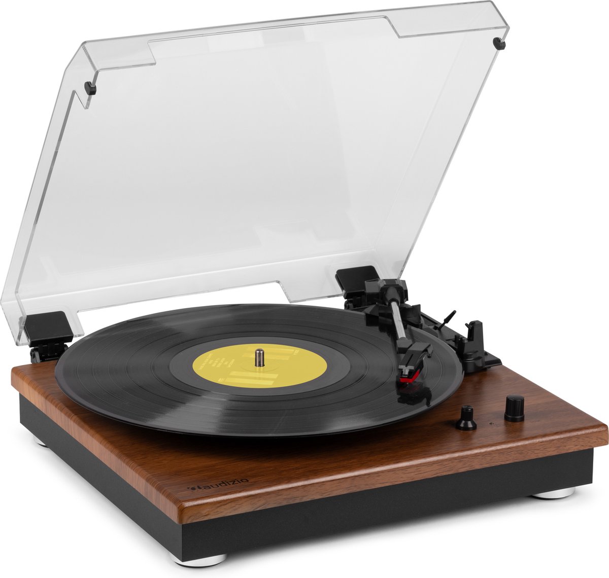 Platenspeler met Bluetooth IN/OUT en Ingebouwde Speakers - Audizio RP112L - Retro - Lightwood