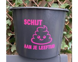 Cadeau emmer - Schijt aan je leeftijd - HOT PINK - Roze - 12 liter - Kado - Emmer - Tuin - Huis - Nieuw huis - Verhuis Verhuizen - Verhuisd - Verhuist - Vrienden - Familie - Knalroze - Zomer Lente - Auto wassen - Schoonmaak - Schoonmaken - Verjaardag