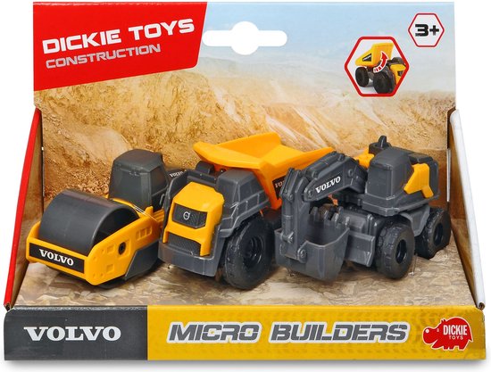 Dickie Volvo Micro Werkvoertuigen, 3st.
