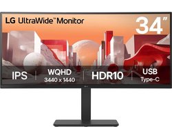 LG 34BA75QE-B - QHD Ultrawide Monitor - IPS - USB-C 90w - RJ-45 - 34 inch