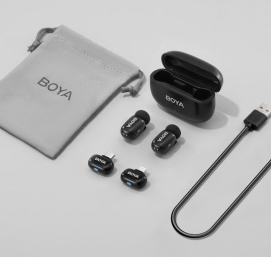 Boya Mini-12 2.4 GHz Ultra Mini Wireless Microphone Black (2TX+2RX) — afbeelding 4