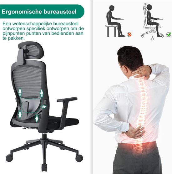 Newtral Ergonomische bureaustoel Pro met voetensteun, bureaustoel met Newtral Ergonomische bureaustoel Pro met voetensteun, bureaustoel met