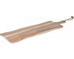 Tapasplank - Borrelplank - Serveerplank - Kaasplank - Hapjesplank - Massief teakhout- Taspasplank hout- luxe cadeau - 59 cm