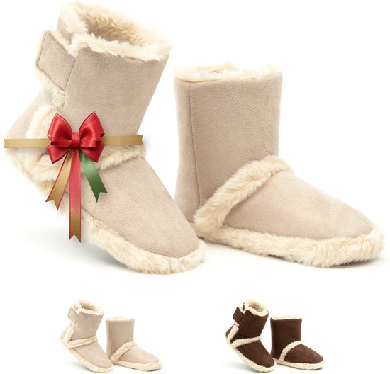 Solemates® Sloffen/Pantoffels - Dames/Heren - Beige - Maat 40/41 - Anti-Slip - Hoog