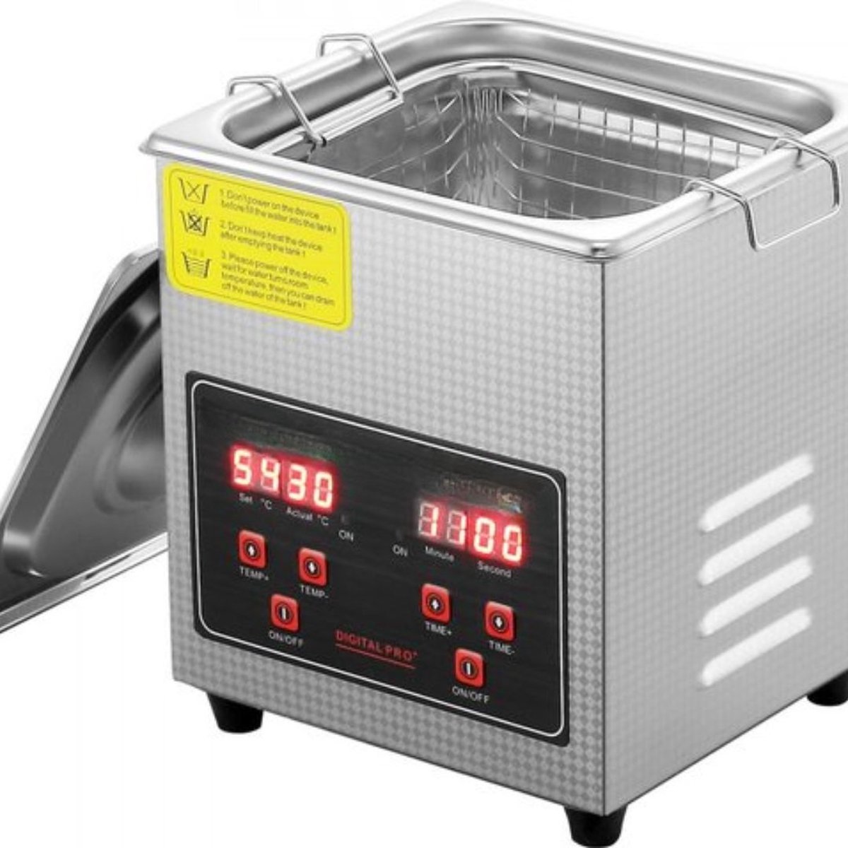 Ultrasoonreiniger ultrasoon roestvrijstalen reinigingsapparaat 158 ​​W, 2 L ultrasoon reinigingsapparaat met digitaal display 0-30 minuten, ultrasoon reinigen voor sieraden, brillen, horloges enz.