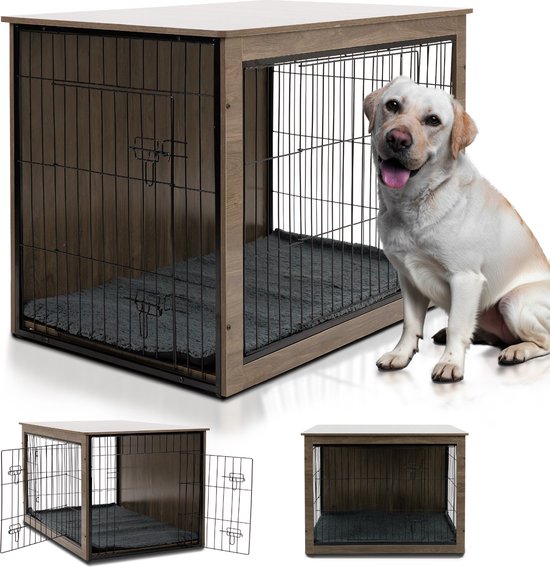Caisse pour chien en bois MaxxPet - Niche pour chien d'intérieur - Niche - chenil - 110x74x80cm