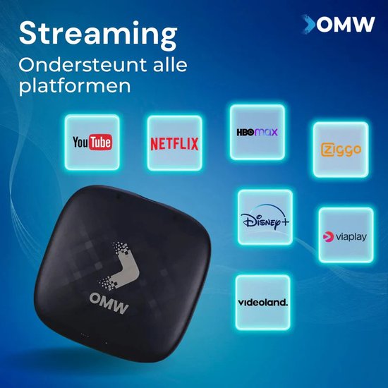 OMW TV BOX - Android 13 - 8GB/128GB - Live TV - YouTube - Netflix